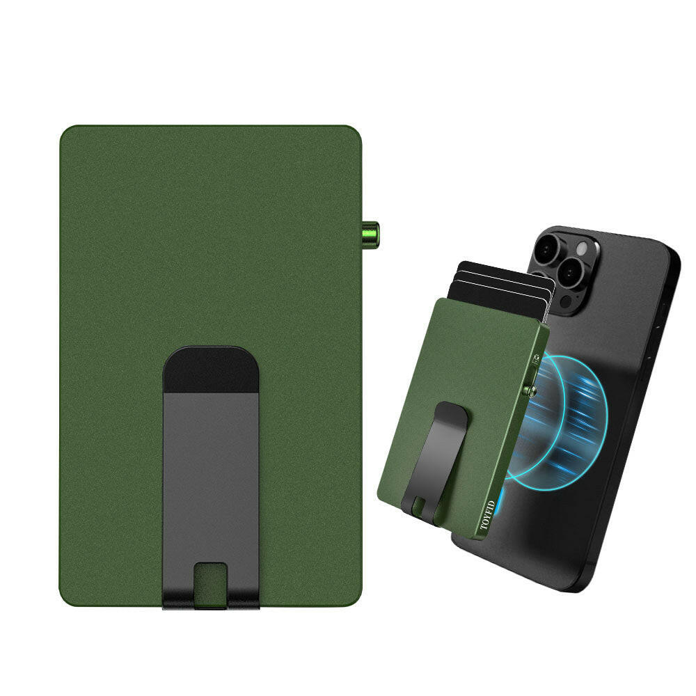 Minimalist Pop up Wallet with Money Clip, All Aluminum Slide Rfid Slim Card Holder.