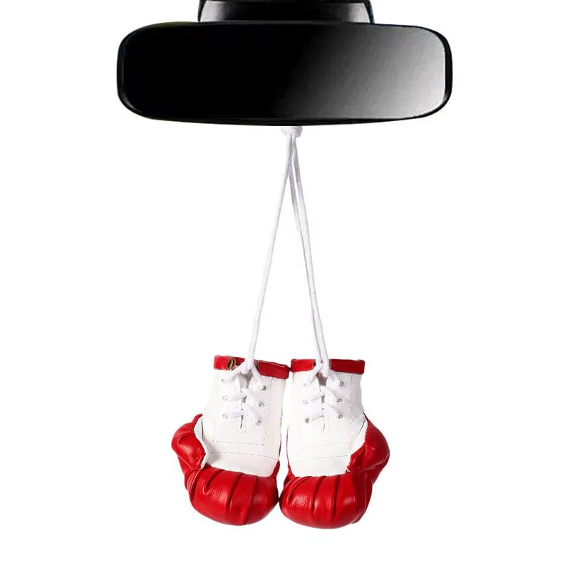 Car Boxing Gloves Pendant Mini PU Leather Boxing Gloves Keychain Decorative Multifunctional Car Interior Decor Accessories Bag.