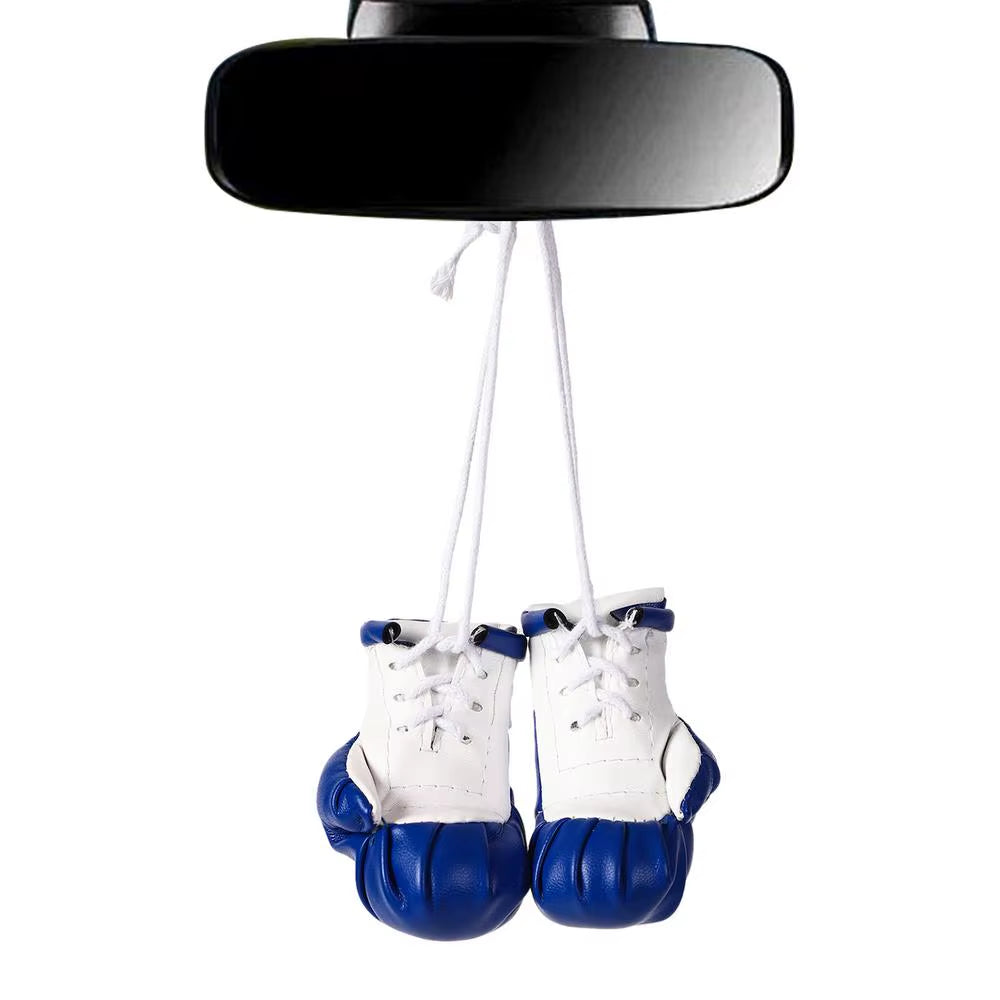 Car Boxing Gloves Pendant Mini PU Leather Boxing Gloves Keychain Decorative Multifunctional Car Interior Decor Accessories Bag.