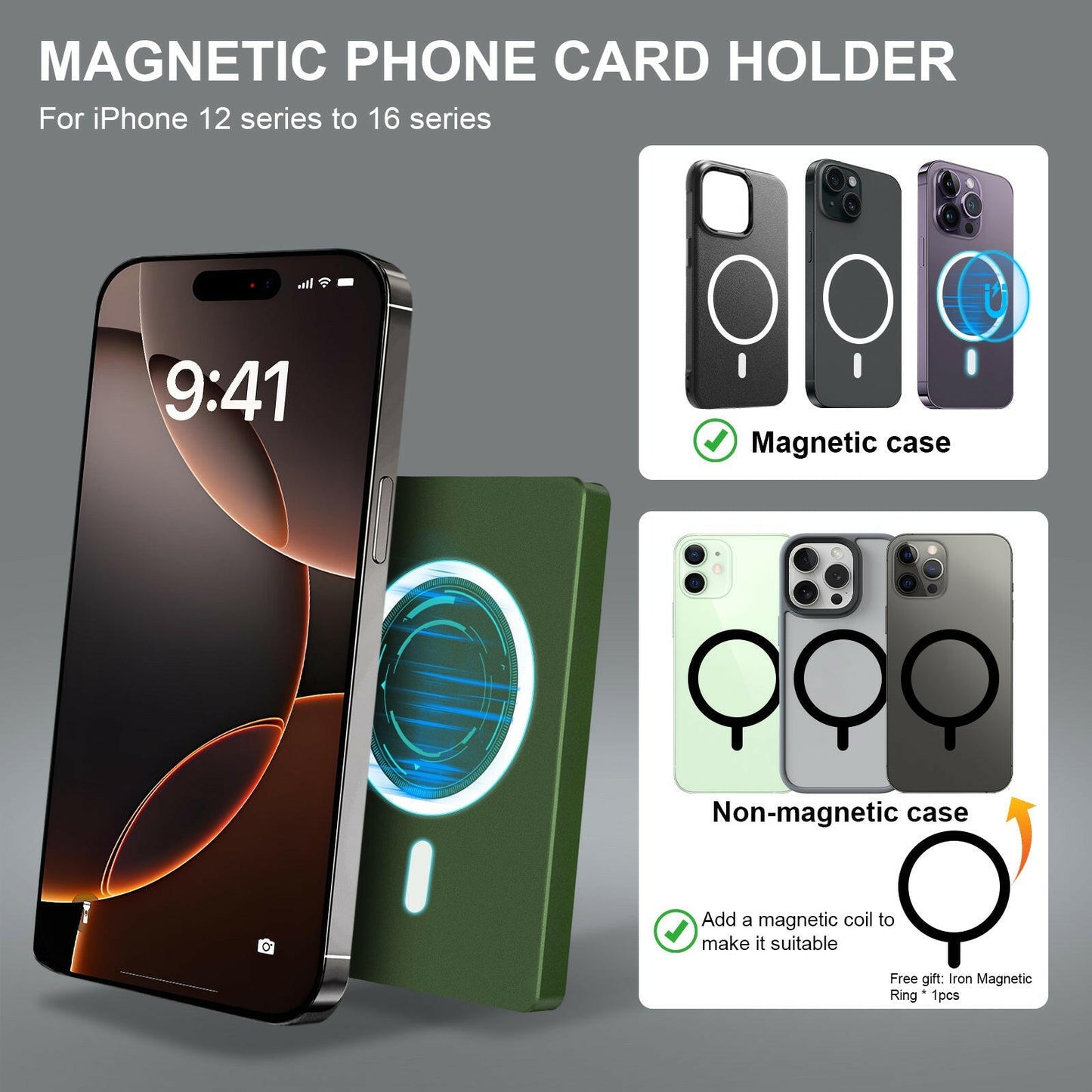 Minimalist Pop up Wallet with Money Clip, All Aluminum Slide Rfid Slim Card Holder.