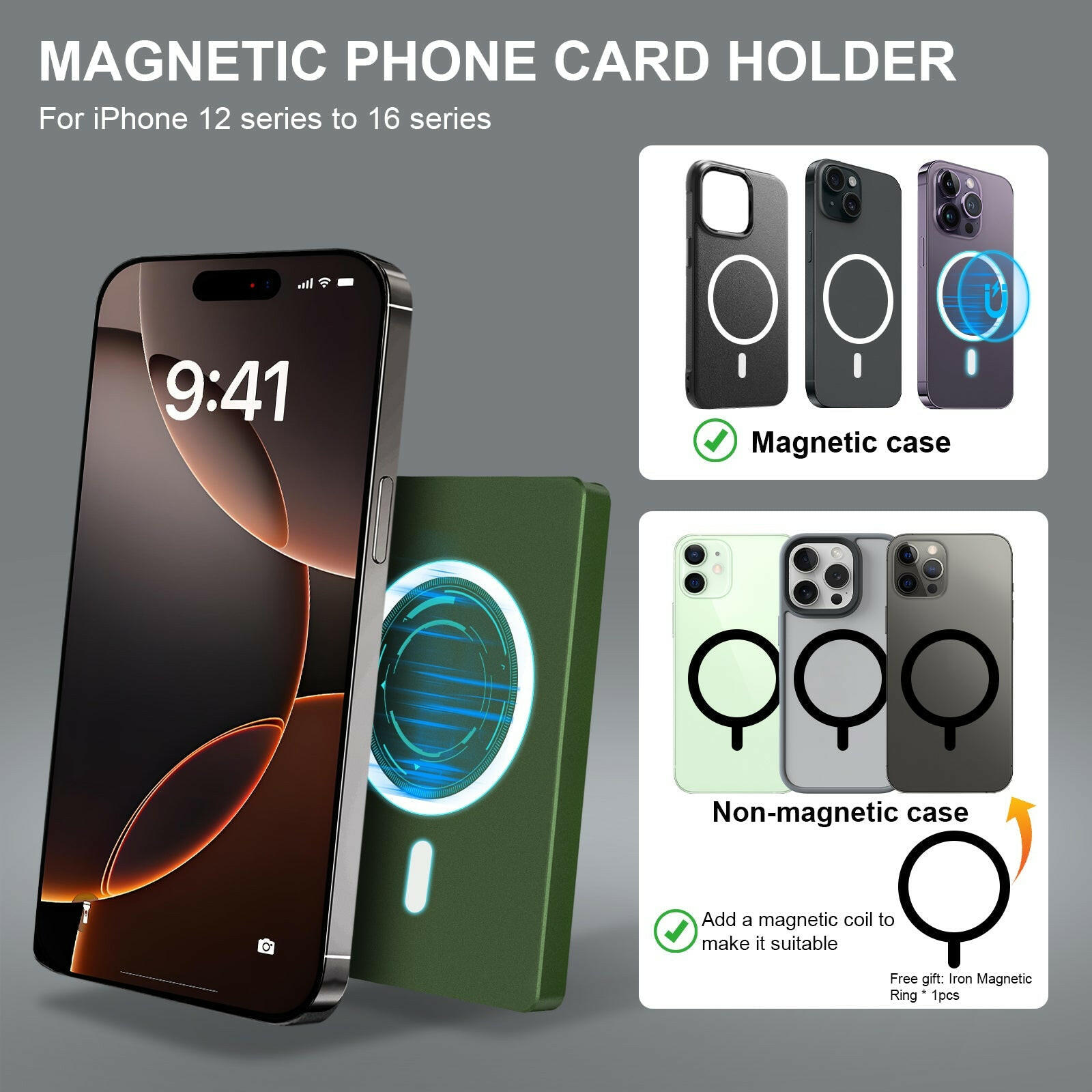 Minimalist Pop up Wallet with Money Clip, All Aluminum Slide Rfid Slim Card Holder.