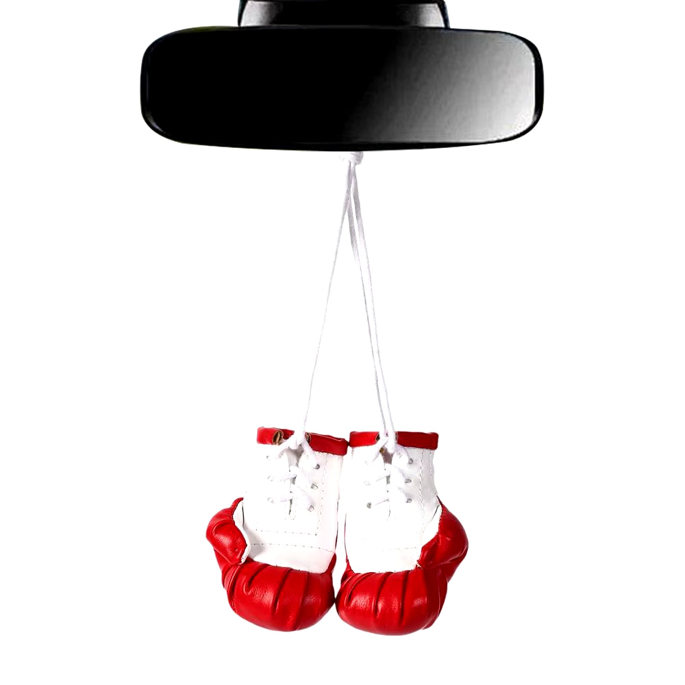 Car Boxing Gloves Pendant Mini PU Leather Boxing Gloves Keychain Decorative Multifunctional Car Interior Decor Accessories Bag.