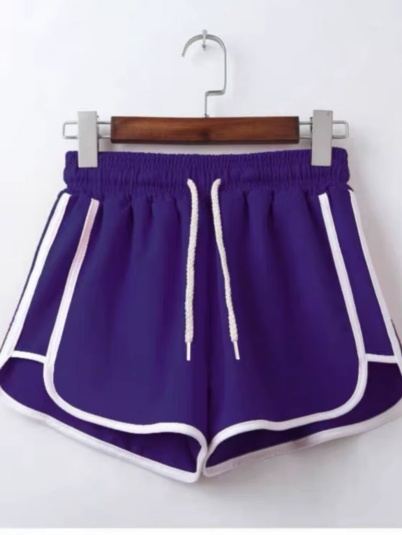 Women Yoga Shorts Summer Outer Wear Mid-Waist Casual Loose Straight Pants Lady Stylish Thin Breathable Wide Leg Gym Short Pants.