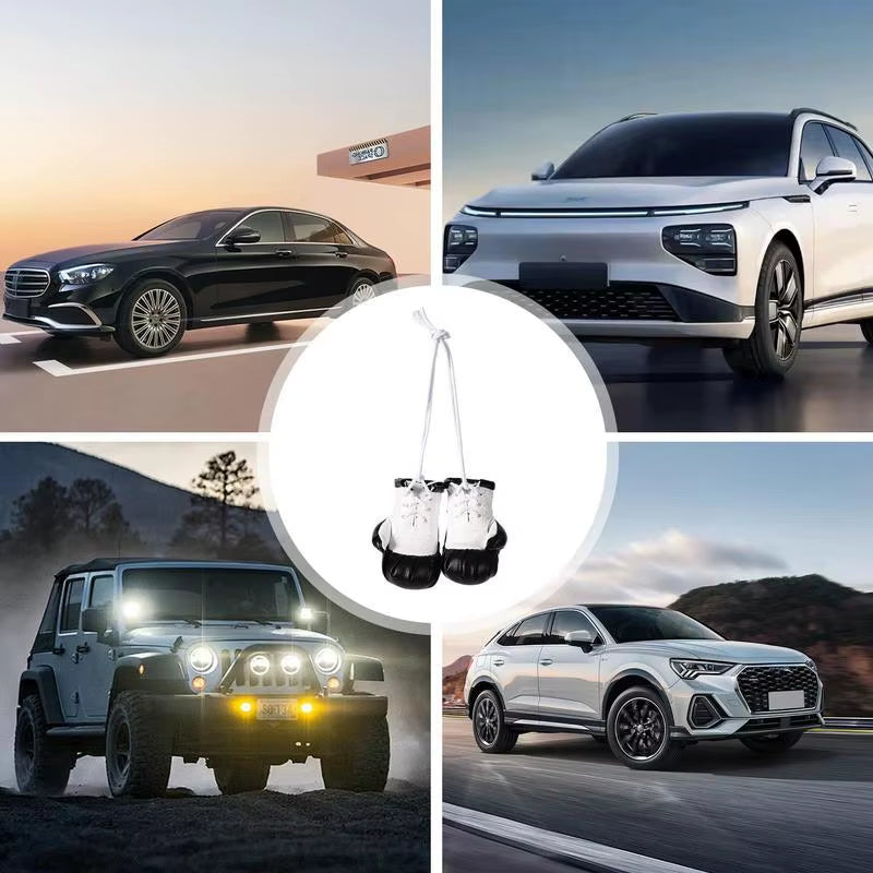Car Boxing Gloves Pendant Mini PU Leather Boxing Gloves Keychain Decorative Multifunctional Car Interior Decor Accessories Bag.