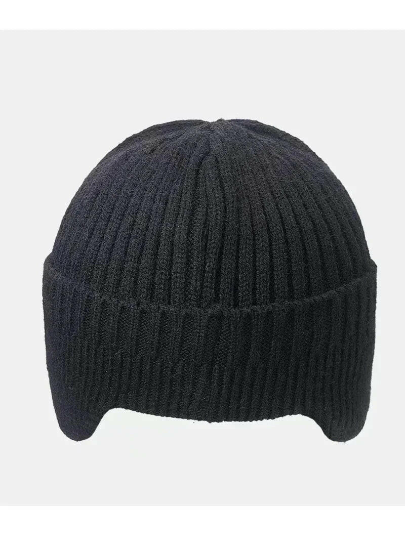 New Winter Men'S Hat – Outdoor Ear Protection Warm Knitted Cap with Windproof Visor, Thick Bicycle Scarf Cap for Men.