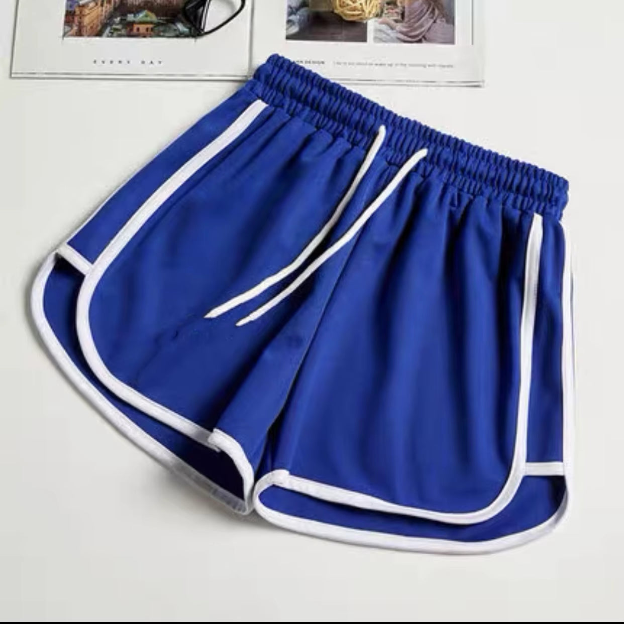Women Yoga Shorts Summer Outer Wear Mid-Waist Casual Loose Straight Pants Lady Stylish Thin Breathable Wide Leg Gym Short Pants.