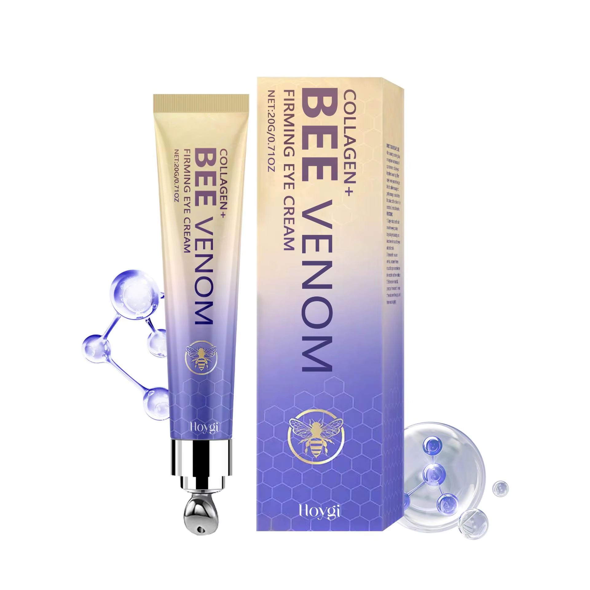 Effective Moisturizing for the Eye Area, Daily Care, Radiant Skin, and Application of Bee Venom Eye Cream.