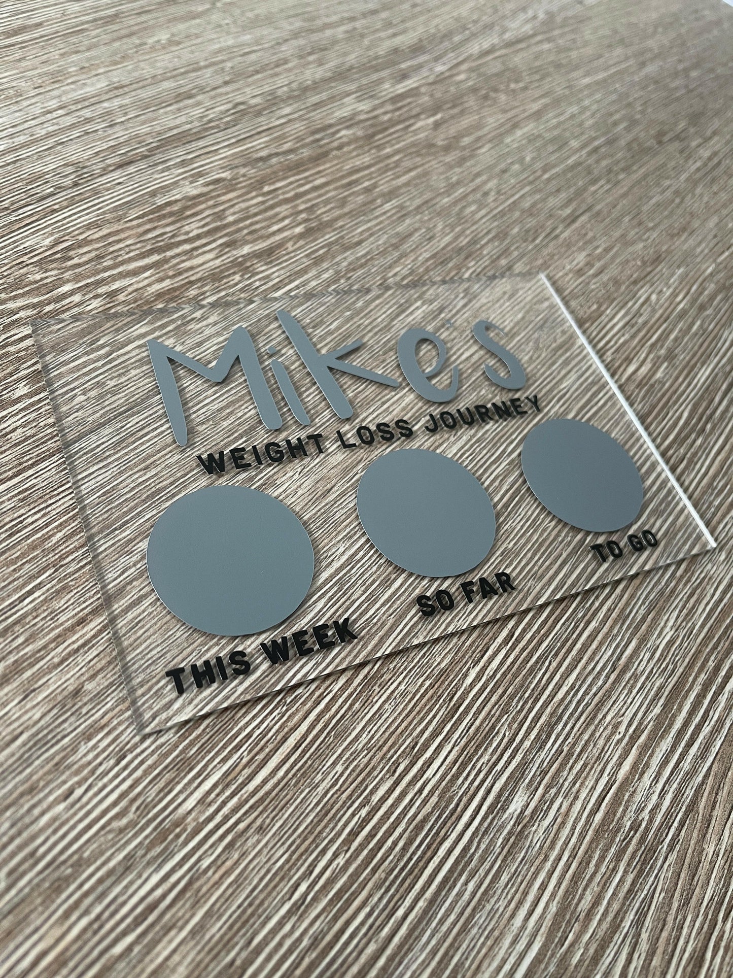 Personalised Name 10x15cm Magnetic Clear Acrylic Whiteboard Weight Loss Journey Sign Plaque & Drywipe Pen.