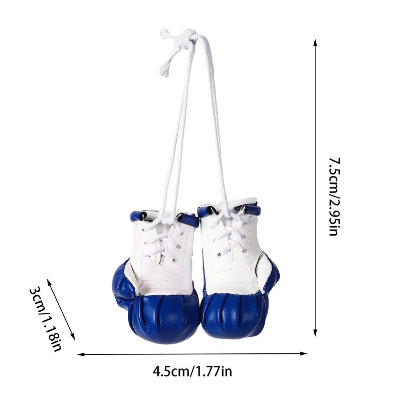 Car Boxing Gloves Pendant Mini PU Leather Boxing Gloves Keychain Decorative Multifunctional Car Interior Decor Accessories Bag.