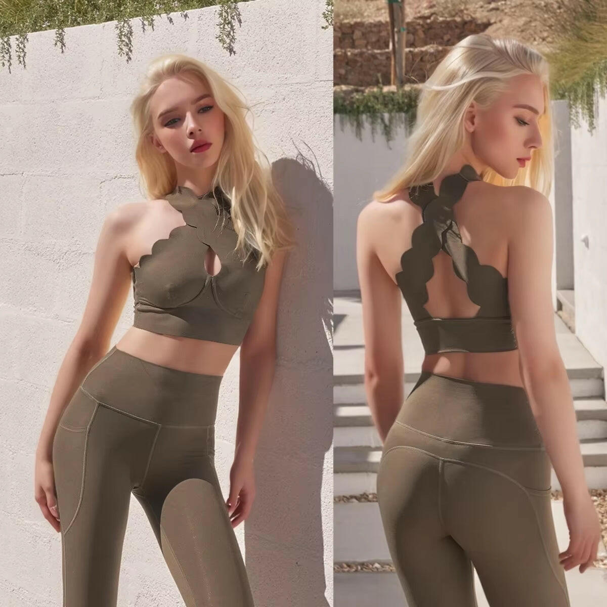 2024 1/2/3Pcs Yoga Set Women Gym Sportswear Sport Bra Sexy Beauty Back Workout Tops High Waist Yoga Pants Hip Lift Gym Leggings.