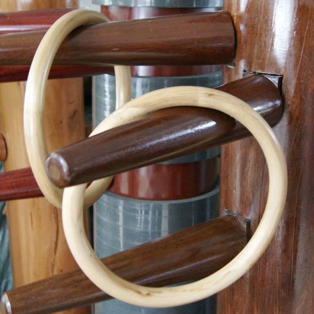 Kung Fu Ring for Hand Wrist Strength Training Traditional Martial Arts Wooden Dummy Wing Chun Rattan Ring.