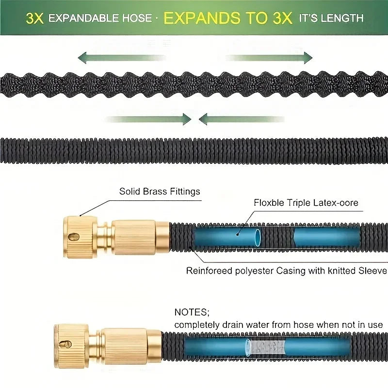 New Expandable Magic Hose High Pressure Car Wash Hose with Spray Gun Set Outdoor Watering Irrigation Tool Garden Hose