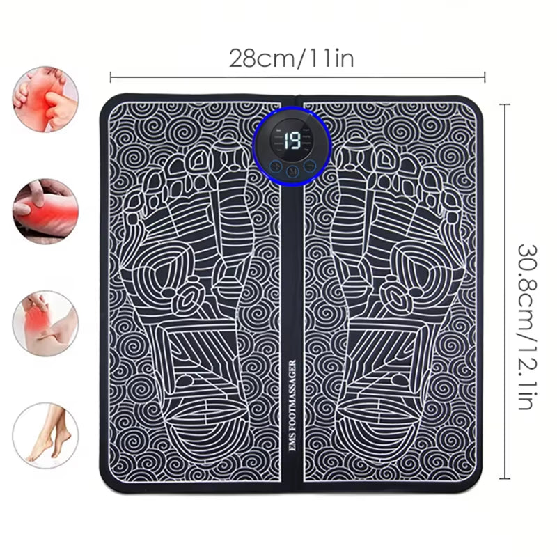 EMS Remote Foot Massager Rechargeable Massage Mat Foot Relaxation Pads Ele Ctric Foot Massage Tool to Relieve Sore Feet Fitness.