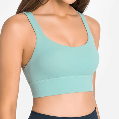 Shockproof Cross Straps Running Gym Sport Bras Top Women Widen Hem Push up Workout Fitness Yoga Crop Tops Brassiere.