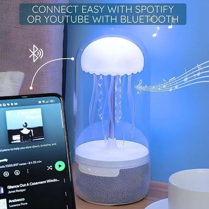 Jellyfish Lamp,With Bluetooth Speaker Dancing Jellyfish Lamp,7Color Atmosphere Jellyfish Desk Lamp,Rechargeable Mood Night Light.