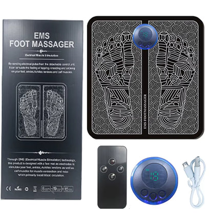 EMS Remote Foot Massager Rechargeable Massage Mat Foot Relaxation Pads Ele Ctric Foot Massage Tool to Relieve Sore Feet Fitness.