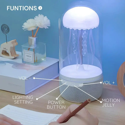 Jellyfish Lamp,With Bluetooth Speaker Dancing Jellyfish Lamp,7Color Atmosphere Jellyfish Desk Lamp,Rechargeable Mood Night Light.