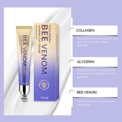 Effective Moisturizing for the Eye Area, Daily Care, Radiant Skin, and Application of Bee Venom Eye Cream.