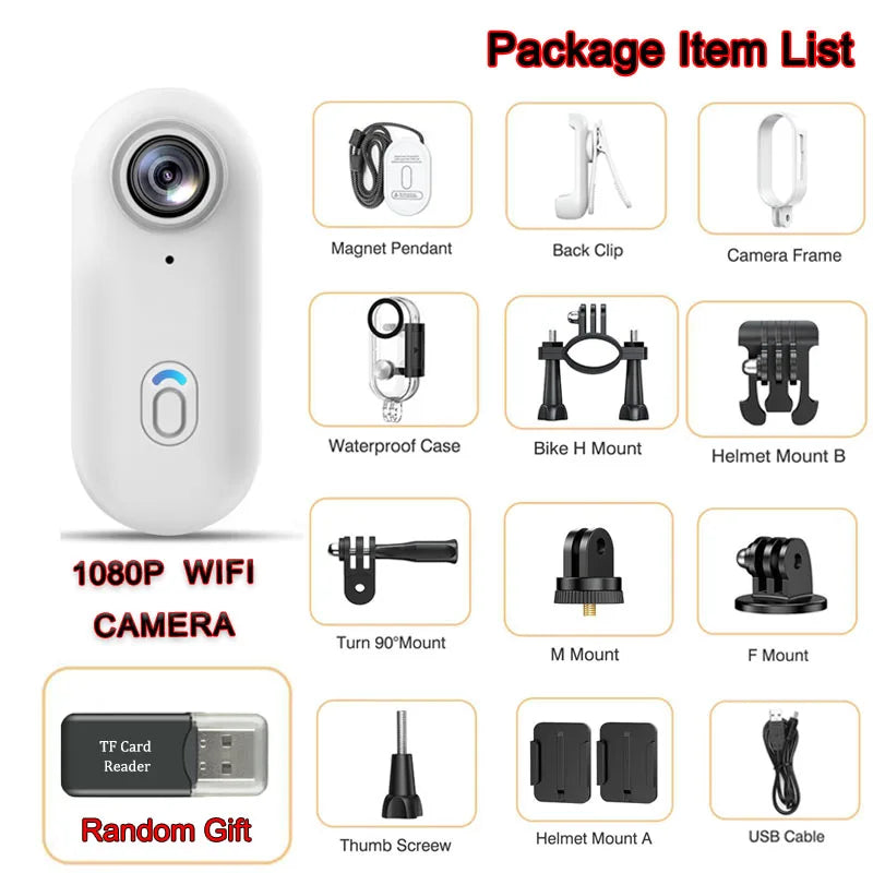 High Quality Mini Vlog 4K HD Digital Camera Wifi Wireless 128GB Pocket Body Cam Hot Selling Portable Action Cam for Sports Video