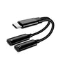 USB C to Dual USB C Adapter - Charging & Audio Splitter - AUX012