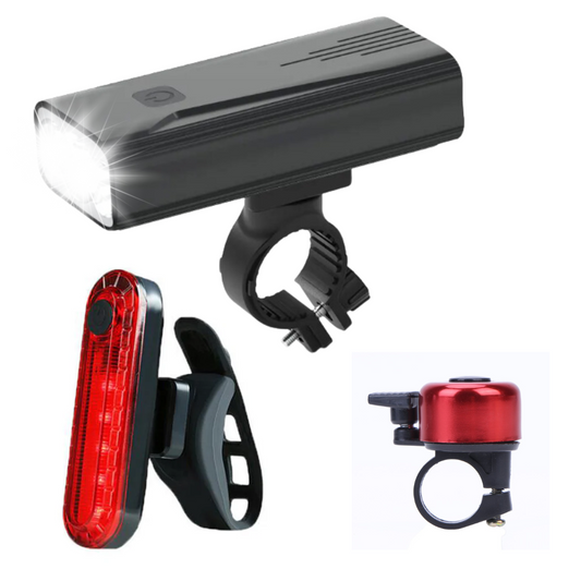 2400 LUMEN FRONT & REAR LIGHT SET/USB POWERBANK