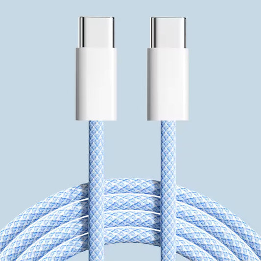 USB Type C to C Braided Colourful Charging Data Cable 1M 30W