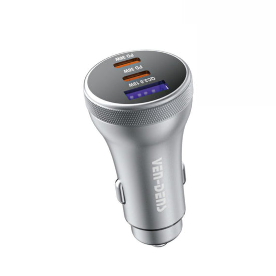 Dual USB C + USB A 3 Port 90W Fast in Car Charger VD-CC012
