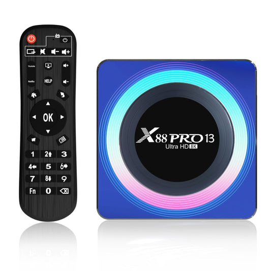 Acrylic X88 Pro 13 8K Ultra HD Android 13.0 Smart TV Box with Remote Control, RK3528 Quad-Core, 4G+64GB (EU Plug)