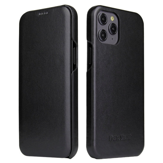 Fierre Shann Business Magnetic Horizontal Flip Genuine Leather Case, For iPhone 12 mini, For iPhone 12 / 12 Pro, For iPhone 12 Pro Max