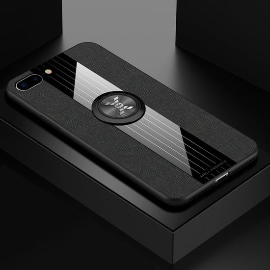XINLI Stitching Cloth Textue Shockproof TPU Protective Case with Ring Holder, For iPhone 8 / 7, For iPhone 8 Plus / 7 Plus, For iPhone X / XS, For iPhone XR