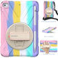 Shockproof Colorful Silicone + PC Protective Case with Holder & Shoulder Strap & Hand Strap For iPad Mini (2019)(Pink)