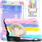 Shockproof Colorful Silicone + PC Protective Case with Holder & Shoulder Strap & Hand Strap For iPad Mini (2019)(Pink)