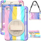 Shockproof Colorful Silicone + PC Protective Case with Holder & Shoulder Strap & Hand Strap For iPad Mini (2019)(Pink)