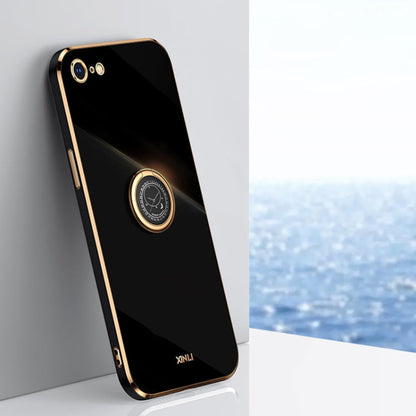 XINLI Straight Edge 6D Electroplate TPU Phone Case with Ring Holder, For iPhone SE 2022 / SE 2020 / 8 / 7, For iPhone 11, For iPhone 11 Pro