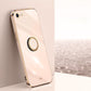 XINLI Straight Edge 6D Electroplate TPU Phone Case with Ring Holder, For iPhone SE 2022 / SE 2020 / 8 / 7, For iPhone 11, For iPhone 11 Pro