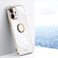 XINLI Straight Edge 6D Electroplate TPU Phone Case with Ring Holder, For iPhone SE 2022 / SE 2020 / 8 / 7, For iPhone 11, For iPhone 11 Pro