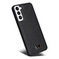 Fierre Shann Leather Texture Phone Back Cover Case, For Samsung Galaxy S22 5G, For Samsung Galaxy S22+ 5G, For Samsung Galaxy S22 Ultra 5G