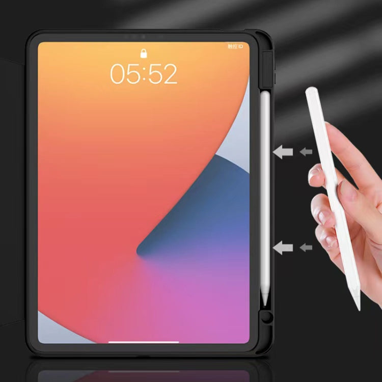 For iPad Pro 12.9 2022 / 2021 / 2020 / 2018 Mutural Jianshang Series Tablet Leather Smart Case(Black)