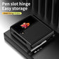 Litchi Texture Leather Hinged Electroplated Phone Case with Pen, For Samsung Galaxy Z Flip3 5G, For Samsung Galaxy Z Flip4