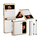 Litchi Texture Leather Hinged Electroplated Phone Case with Pen, For Samsung Galaxy Z Flip3 5G, For Samsung Galaxy Z Flip4