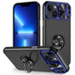 For iPhone 14 Plus Sliding Camshield Armor Phone Case with Ring Holder(Blue Black)
