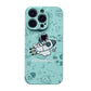 For iPhone 12 Pro Max Liquid Silicone Straight Side Phone Case(Green Astronaut)