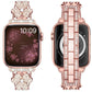 3-Leaf Clover Diamond Watch Band For Apple Watch Ultra 49mm&Watch Ultra 2 49mm / Series 9&8&7 45mm / SE 3&SE 2&6&SE&5&4 44mm / 3&2&1 42mm(Rose Gold)