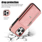Zipper RFID Card Slot Phone Case with Short Lanyard, For iPhone 13 mini, For iPhone 13, For iPhone 13 Pro, For iPhone 13 Pro Max