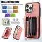 Zipper RFID Card Slot Phone Case with Short Lanyard, For iPhone 13 mini, For iPhone 13, For iPhone 13 Pro, For iPhone 13 Pro Max