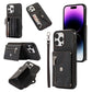Zipper RFID Card Slot Phone Case with Short Lanyard, For iPhone 13 mini, For iPhone 13, For iPhone 13 Pro, For iPhone 13 Pro Max