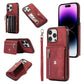 Zipper RFID Card Slot Phone Case with Short Lanyard, For iPhone 13 mini, For iPhone 13, For iPhone 13 Pro, For iPhone 13 Pro Max