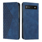 For Google Pixel 7a Diamond Pattern Skin Feel Magnetic Leather Phone Case(Blue)