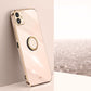 XINLI Straight Edge 6D Electroplate TPU Phone Case with Ring Holder, For Samsung Galaxy F14 5G, For Samsung Galaxy M14 5G, For Samsung Galaxy A04e 4G