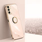 XINLI Straight Edge 6D Electroplate TPU Phone Case with Ring Holder, For Samsung Galaxy F14 5G, For Samsung Galaxy M14 5G, For Samsung Galaxy A04e 4G